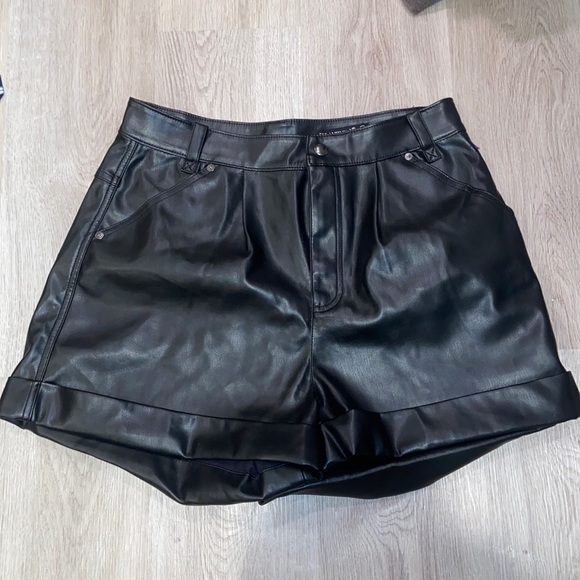 Blank NYC Pants - Blank NYC Black Pleather Shorts